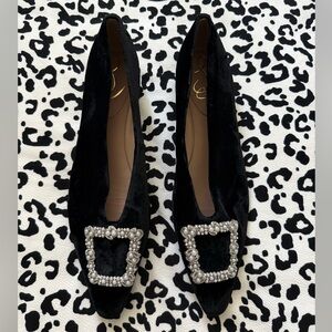Sam Edelman JANINA LUSTER PEARL BLK VELVET 🖤 FLATS